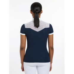 Turnierpolo Emily LeMieux Kurzarm Marine Marineblau