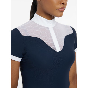 Turnierpolo Emily LeMieux Kurzarm Marine Marineblau