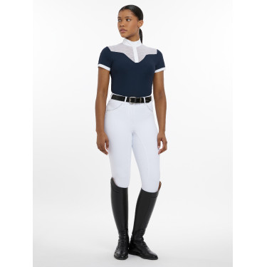 Turnierpolo Emily LeMieux Kurzarm Marine Marineblau