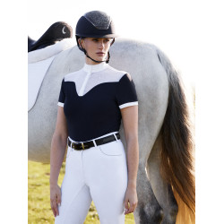 Turnierpolo Emily LeMieux Kurzarm Marine Marineblau