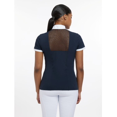 Wettkampf-Poloshirt LeMieux Camille Kurzarm Marine Marineblau
