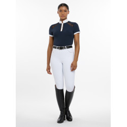 Wettkampf-Poloshirt LeMieux Camille Kurzarm Marine Marineblau