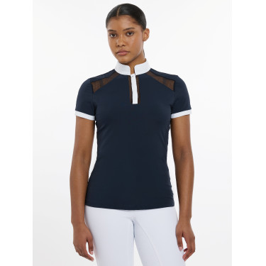 Wettkampf-Poloshirt LeMieux Camille Kurzarm Marine Marineblau