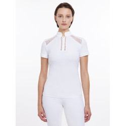 Wettkampf-Poloshirt LeMieux Camille Kurzarm Weiß Wei&amp;szlig;