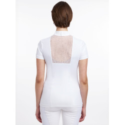 Wettkampf-Poloshirt LeMieux Camille Kurzarm Weiß Wei&amp;szlig;