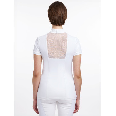 Wettkampf-Poloshirt LeMieux Camille Kurzarm Weiß Wei&amp;szlig;