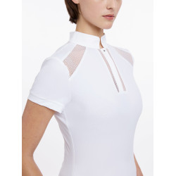 Wettkampf-Poloshirt LeMieux Camille Kurzarm Weiß Wei&amp;szlig;