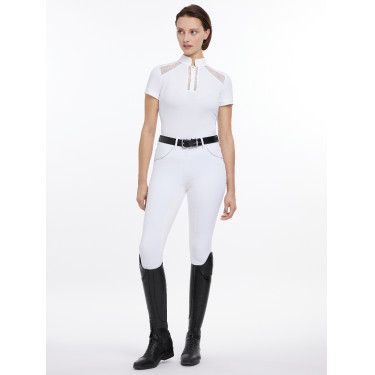 Wettkampf-Poloshirt LeMieux Camille Kurzarm Weiß Wei&amp;szlig;