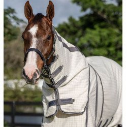 Fliegendecke Horseware Rambo Optimo Supreme Summer Sheet Plus CarreauxMarine / gris orage / argent Motive