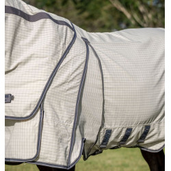 Fliegendecke Horseware Rambo Optimo Supreme Summer Sheet Plus CarreauxMarine / gris orage / argent Motive