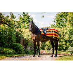 Fliegenhaube Horseware Newmarket Weißgold Schwarz