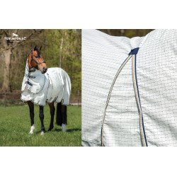 Fliegendecke Horseware Rambo Optimo Supreme Summer Sheet Plus CarreauxMarine / gris orage / argent Motive