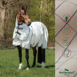 Fliegendecke Horseware Rambo Optimo Supreme Summer Sheet Plus CarreauxMarine / gris orage / argent Motive
