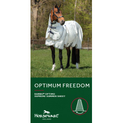 Fliegendecke Horseware Rambo Optimo Supreme Summer Sheet Plus CarreauxMarine / gris orage / argent Motive