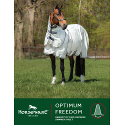 Fliegendecke Horseware Rambo Optimo Supreme Summer Sheet Plus CarreauxMarine / gris orage / argent Motive