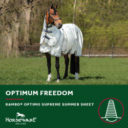 Fliegendecke Horseware Rambo Optimo Supreme Summer Sheet Plus CarreauxMarine / gris orage / argent Motive