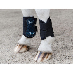 Turnout-Gamaschen Kentucky Motiv schwarzes Pferd Schwarz