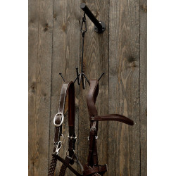 Trensenhalter Grooming Deluxe mit 4 Armen zur Wandbefestigung Schwarz