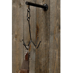 Trensenhalter Grooming Deluxe mit 4 Armen zur Wandbefestigung Schwarz