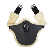 Anatomischer Kentucky-Sattelgurt mit Lammfell Schwarz Anatomischer Kentucky-Sattelgurt mit Lammfell Schwarz