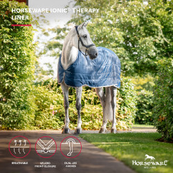 Horseware Ionic Therapy 50g Stalldecke Bleu imperial / argent /Marine Blau