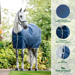 Horseware Ionic Therapy 50g Stalldecke Bleu imperial / argent /Marine Blau