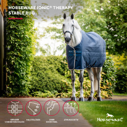 Horseware Ionic Therapy 50g Stalldecke Bleu imperial / argent /Marine Blau