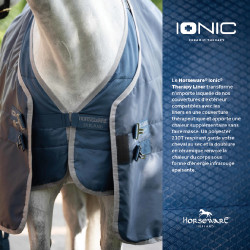 Horseware Ionic Therapy 50g Stalldecke Bleu imperial / argent /Marine Blau