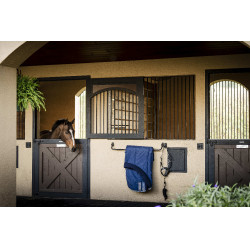 Horseware Rhino 350g VL Stalldecke Schwarz / Titan Grau / Klassisches Blau