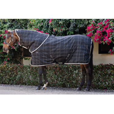 Horseware Rhino 350g VL Stalldecke Schwarz / weiß-graue Karos