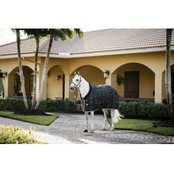Horseware Rhino 350g VL Stalldecke Schwarz / weiß-graue Karos