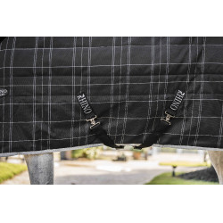 Horseware Rhino 350g VL Stalldecke Schwarz / weiß-graue Karos