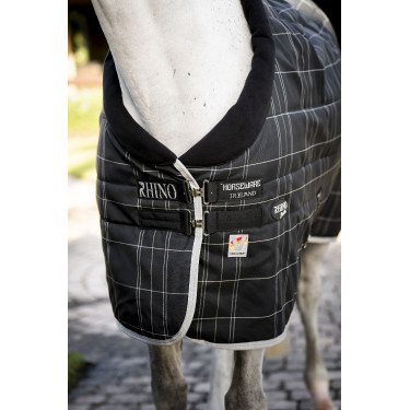 Horseware Rhino 350g VL Stalldecke Schwarz / weiß-graue Karos