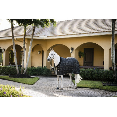 Horseware Rhino 350g VL Stalldecke Schwarz / weiß-graue Karos