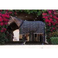 Horseware Rhino Pony Stalldecke 100 g Schwarz / weiß-graue Karos