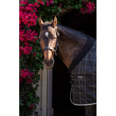 Horseware Rhino Pony Stalldecke 100 g Schwarz / weiß-graue Karos