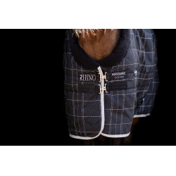 Horseware Rhino Pony Stalldecke 100 g Schwarz / weiß-graue Karos