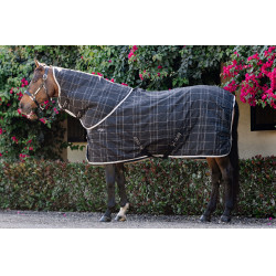 Horseware Rhino Pony Stalldecke 100 g Schwarz / weiß-graue Karos