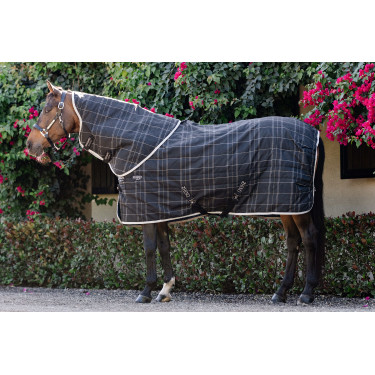 Horseware Rhino Pony Stalldecke 100 g Schwarz / weiß-graue Karos