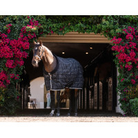 Horseware Rhino Pony 250g Stallabdeckung VL Schwarz / weiß-graue Karos