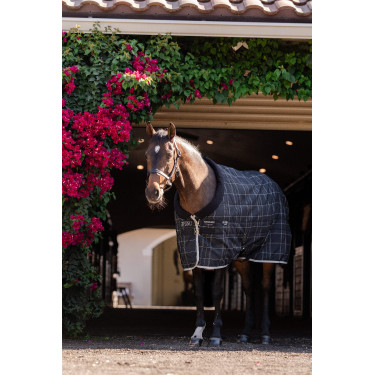 Horseware Rhino Pony 250g Stallabdeckung VL Schwarz / weiß-graue Karos