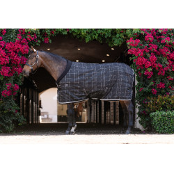 Horseware Rhino Pony 250g Stallabdeckung VL Schwarz / weiß-graue Karos