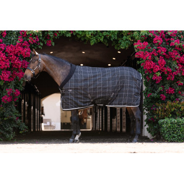 Horseware Rhino Pony 250g Stallabdeckung VL Schwarz / weiß-graue Karos