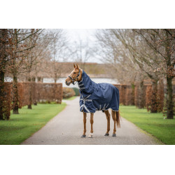 Horseware Amigo 1200D Integrierte Outdoordecke 0g Marine / Titan Grau / Silber Marineblau