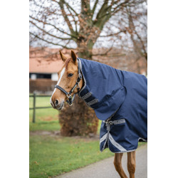 Horseware Amigo 1200D Integrierte Outdoordecke 250g Marine / Titan Grau / Silber Marineblau