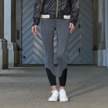 Kingsland KLKayce Damen-Denimhose mit Vollbesatz für H-Figur Grauer Jeansstoff