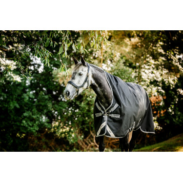 Horseware Amigo 1200D Wug Turnout 150g Decke Schwarz / Titan Grau / Silber