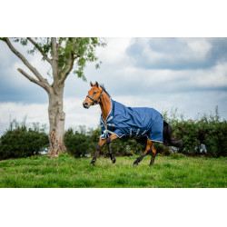 Horseware Amigo 1200D Wug Turnout 50g Decke Marine / Titan Grau / Silber Marineblau