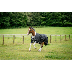 Horseware Amigo 1200D XL Turnout 50g Decke Schwarz / Titan Grau / Silber