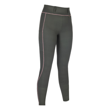 HKM Juna Leggings Vollbesatz Silikon Grüngrau Gr&uuml;n